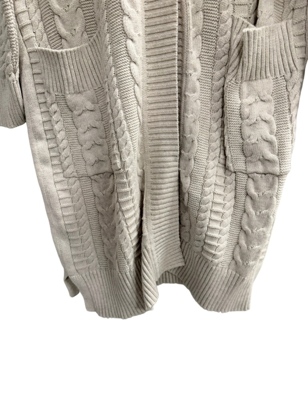 Kinross Cable Knit Oversized Open Front Cardigan Duster Cream Size Small - Picture 6 of 8